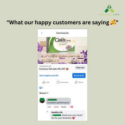 Ci@lis 20mg - Imported & Original - Per Pack 4 T@bs